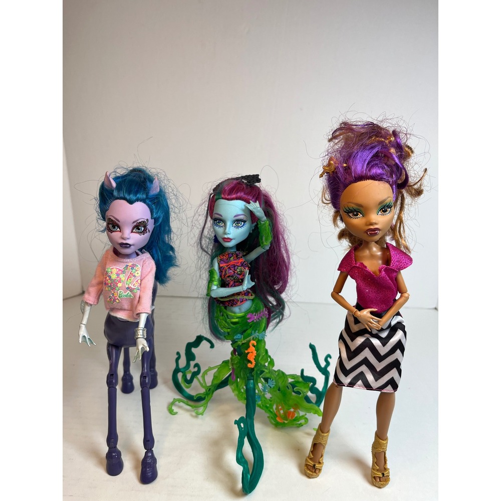 Monster High Doll Lot Peri Pearl Serpentine Clawdeen Wolf Fright-Mares Centaur